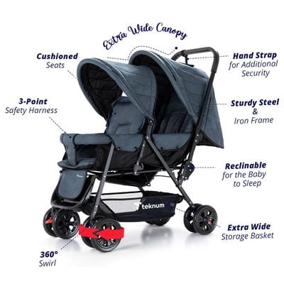 Teknum Double Baby Stroller